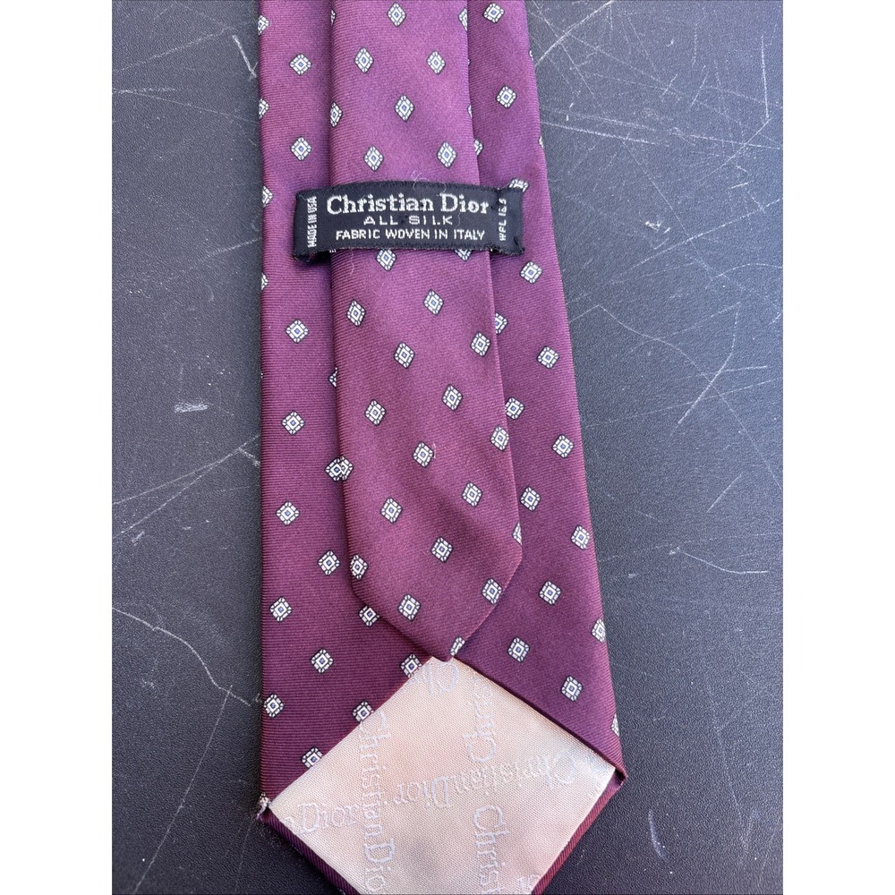 Christian Dior Tie Mens Necktie Silk Made USA Vintage